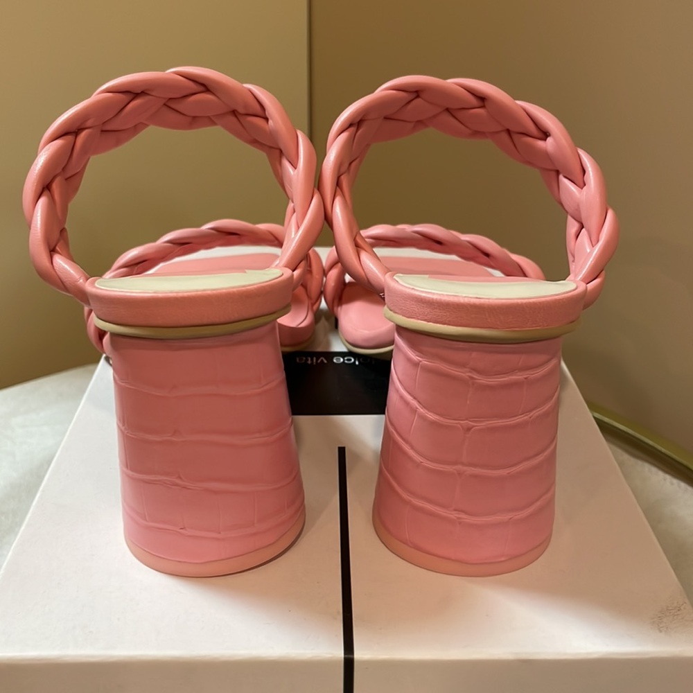Dolce Vita Barbie Paily Braided Rose Pink Sandal Heels - Picture 6 of 8